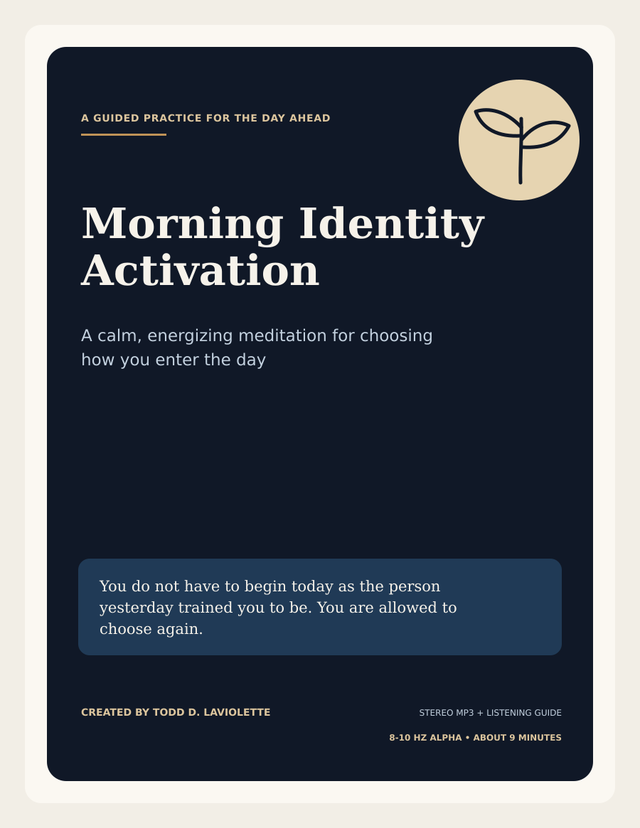 Morning Identity Activation Guided Meditation MP3